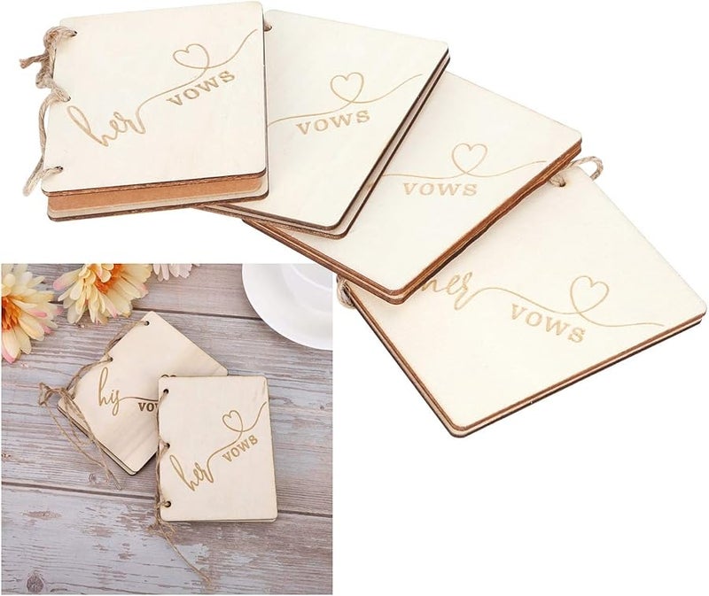 Wedding Vow Book Anniversary Keepsake Gift Wooden Twine Photo Prop Style 2 2 Packs - Image 5